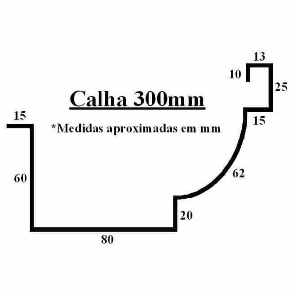 Calha de Alumínio 300 mm